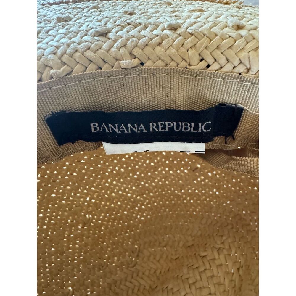 Banana Republic Unisex Straw Packable Hat Beige Wide Brim Summer - Picture 5 of 5